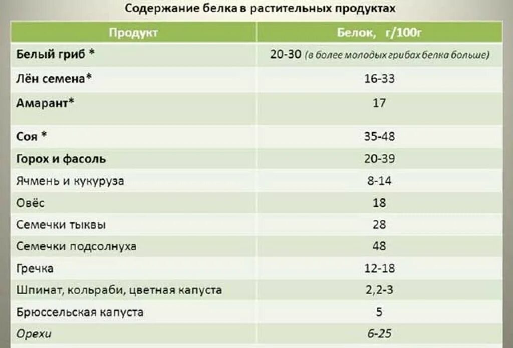 Продукты с наименьшим количеством белка. Растительная пища с высоким содержанием белка таблица. Содержание белка в растительных продуктах таблица. Растительный белок таблица продуктов. Содержание белка в растительной пище таблица.