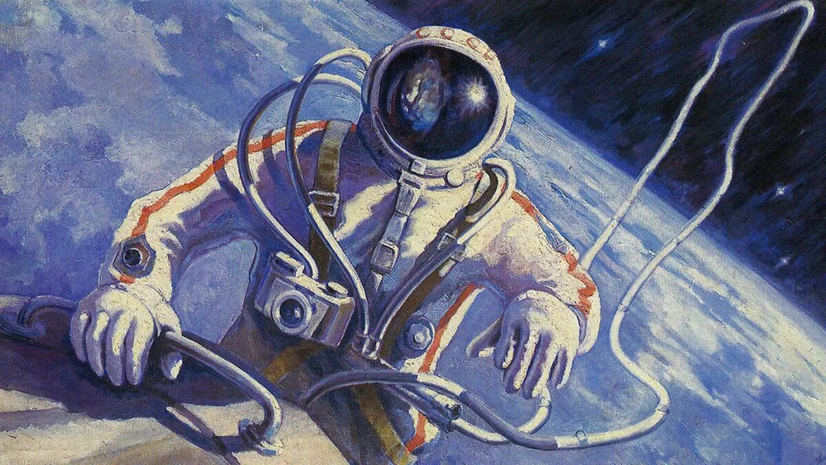 Космонавт в движении. Леонов алексей архипович картины. леонов алексей архипович арт. картина а.а. леонова выход человека в открытый космос. картины космонавта алексея леонова космос.