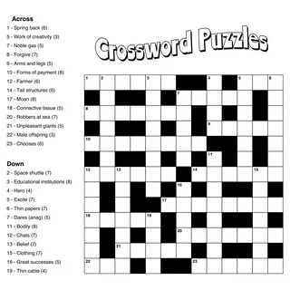 6 Best Images of Large Print Easy Crossword Puzzles Printable - Large.