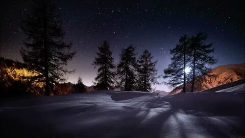 Рабочий стол зима ночь