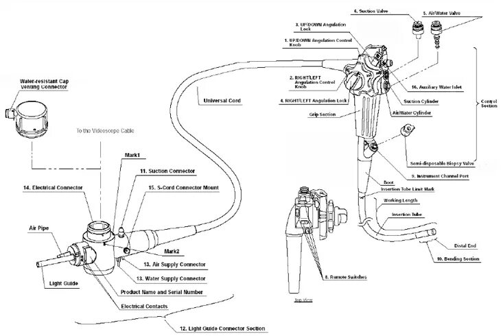 Подключение эндоскопа к телефону. Устройство фиброгастроскопа схема. Схема эндоскопа инструментальный канал. Фиброгастроскоп схема. Строение эндоскопа.