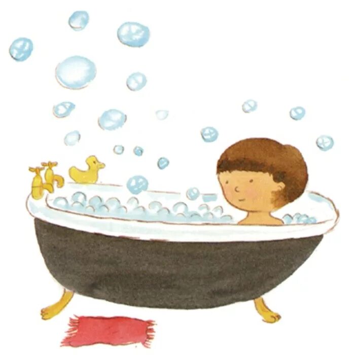 He s in the bath