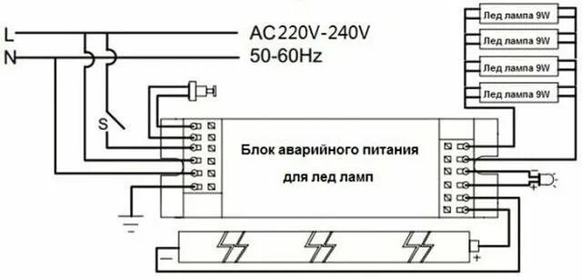 Схема аварийных светильников с аккумуляторами. Схема подключения светильника с блоком аварийного питания. блок аварийного питания для светодиодных светильников схема. схема включения светильника с блоком аварийного питания. схема подключения аварийного светильника с аккумуляторной.