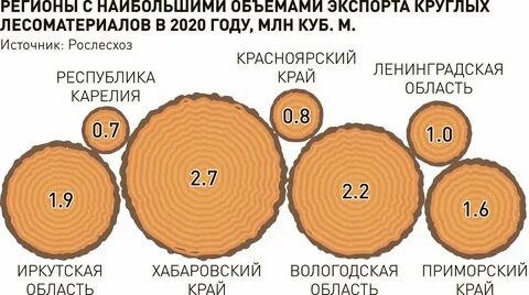 Первое место по экспорту лесной продукции