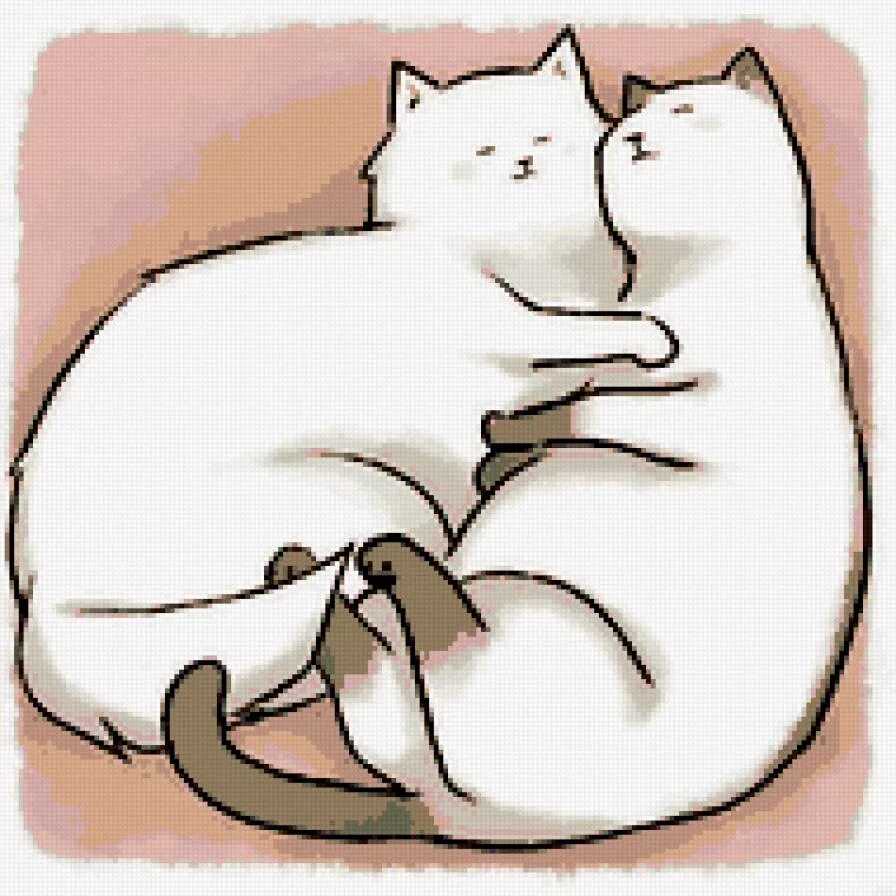 2 нарисованных котиков. Обнимашки котиков нарисованные. 2 котика рисунок. два нарисованных котика. кошка обнимает.
