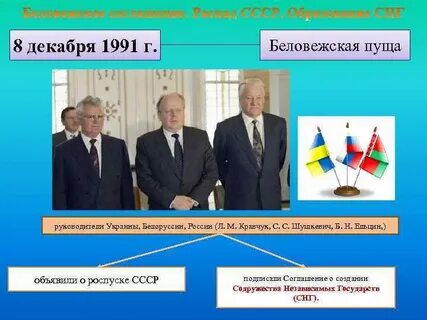 В результате подписания беловежских соглашений