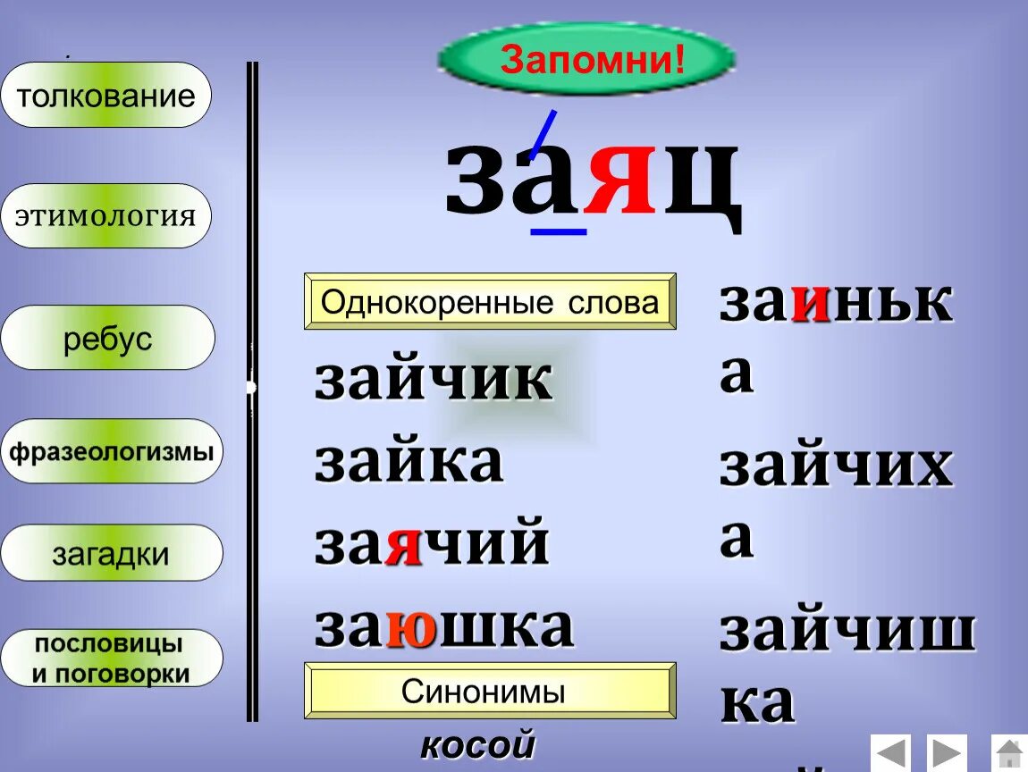 Род слова зайца. Заяц однокоренные слова. Однокоренные слова к слову заяц. Заяц однокоренные слова подобрать. Заяц корень слова.