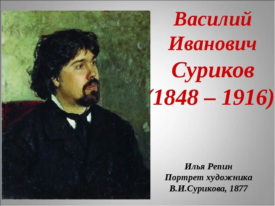 Суриков годы жизни. Портрет художника Василия Ивановича Сурикова.