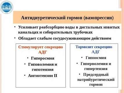 Антидиуретическим гормоном является