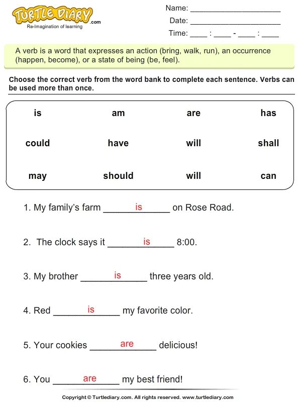 Choose the correct verb. Fill in the blanks with is,are, or were. Fill in the blanks with am is are. Write in the correct verb to be. Choose the correct answer am is are.