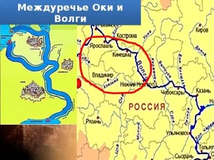 Реки впадающие в оку на карте