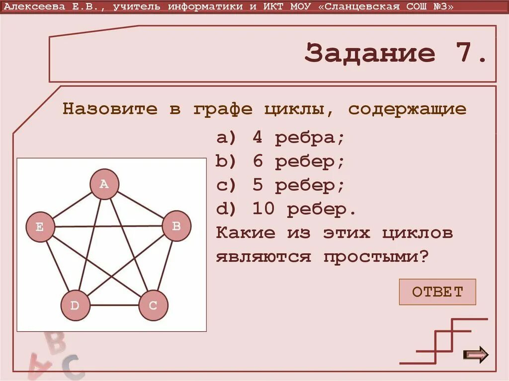 Найдите цикл не простой графа выполните задания. Графы в информатике. Что такое цикл графа в информатике. Цикл в графе. Цикл (теория графов).