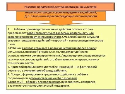 Ведущим видом деятельности в раннем детстве является