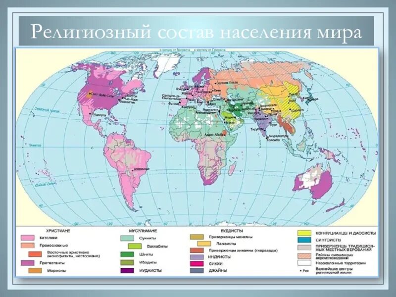 Религии по этническому составу. Религиозный состав населения.