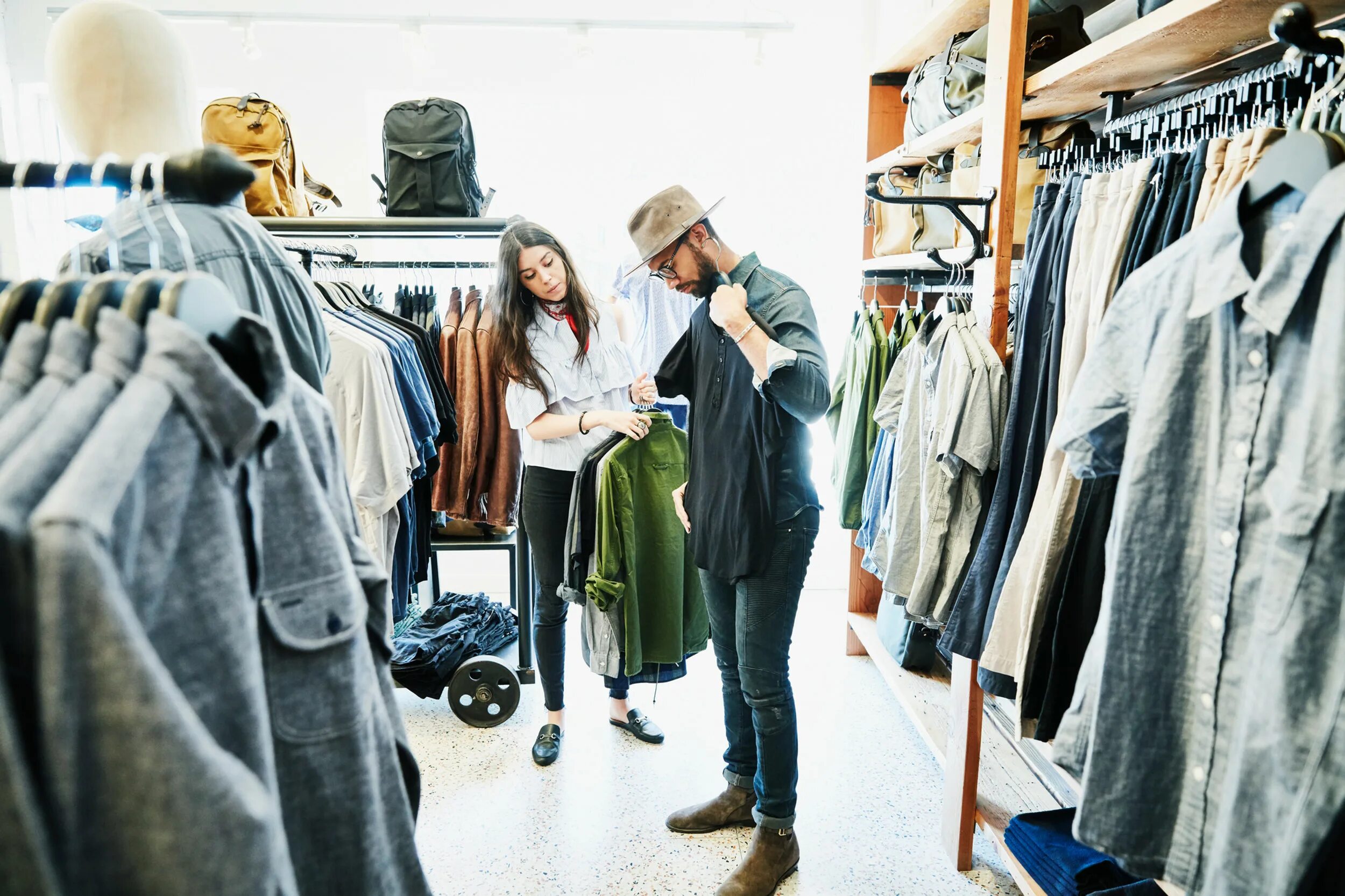 Shopping in a store