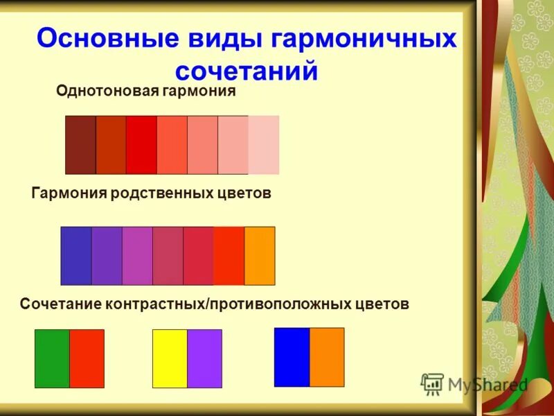 Родственно контрастное сочетание цветов. Родственная цветовая Гармония. Цветовые гармонии в живописи. Гармоничные цвета композиция.