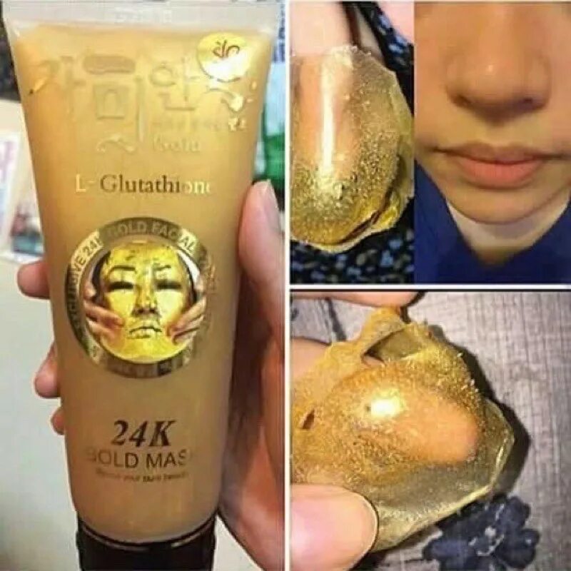 Корейская косметика 24k Gold. Маска-пленка с золотом 24к l-Glutathione, 220 мл. / L-Glutathione 24k Gold Mask, 220 ml.. Голден Маск Золотая маска. Корейская Золотая маска для лица. L l маска для лица