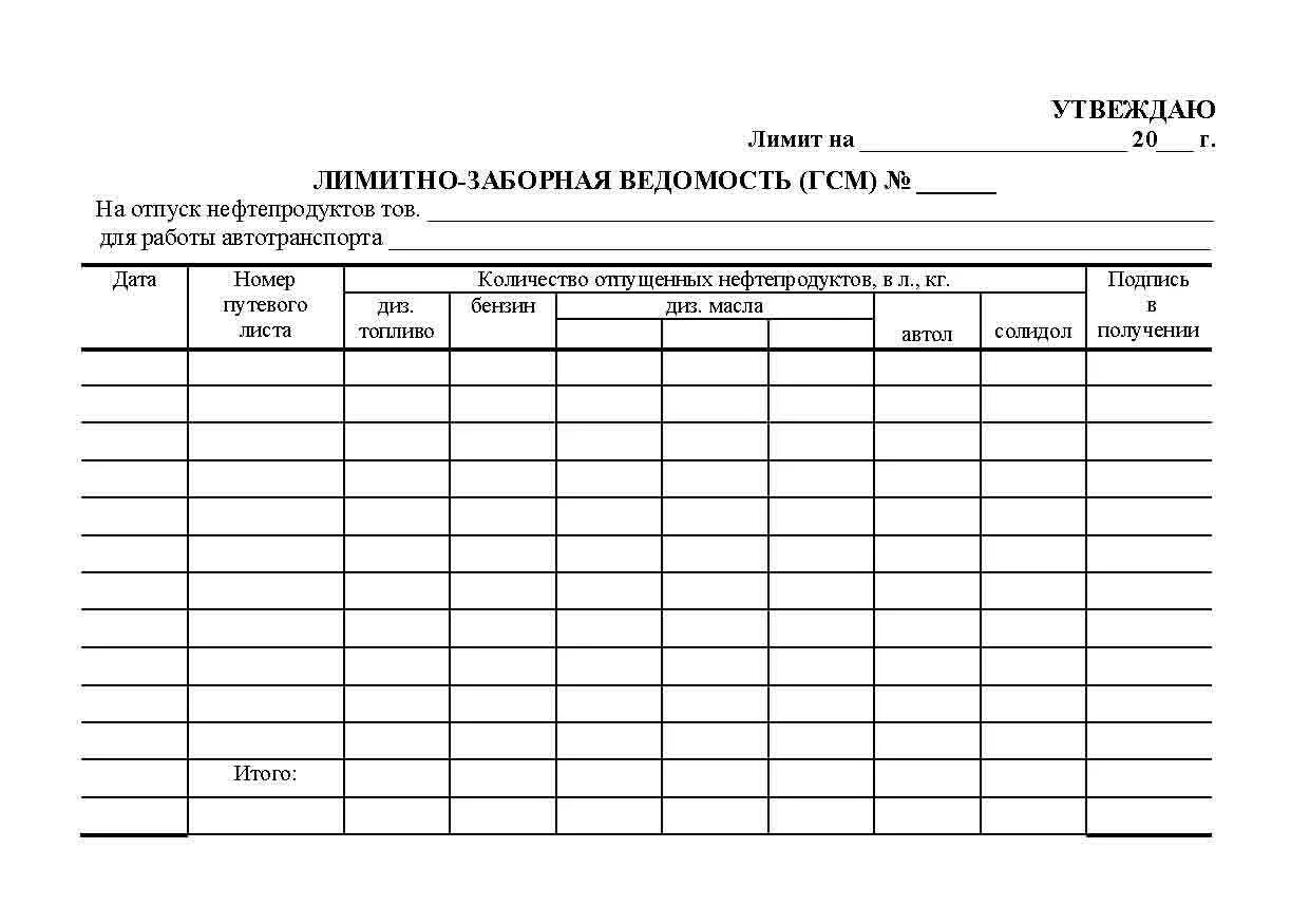 Бланк гсм. Ведомость учета горюче-смазочных материалов. Раздаточная ведомость выдачи топлива. Заборная ведомость на ГСМ. Лимитно-заборная карта ГСМ.