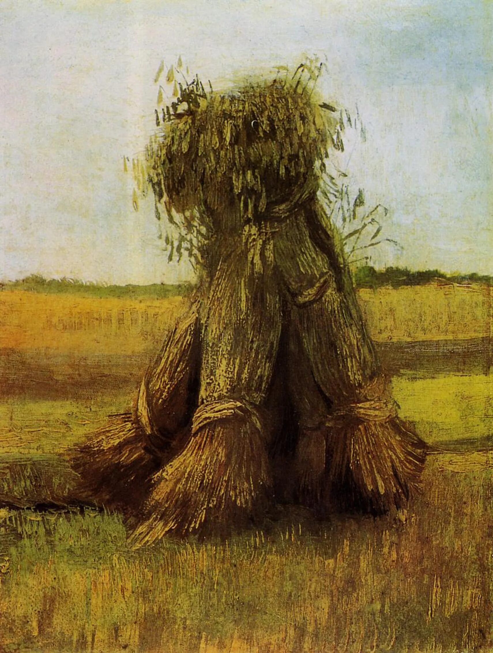 Тяжелые снопы. Винсент Ван Гог Wheat fields. Картины Ван Гога снопы. Ван Гог стога пшеницы 1888г. Ван Гог пшеничное поле со снопами.