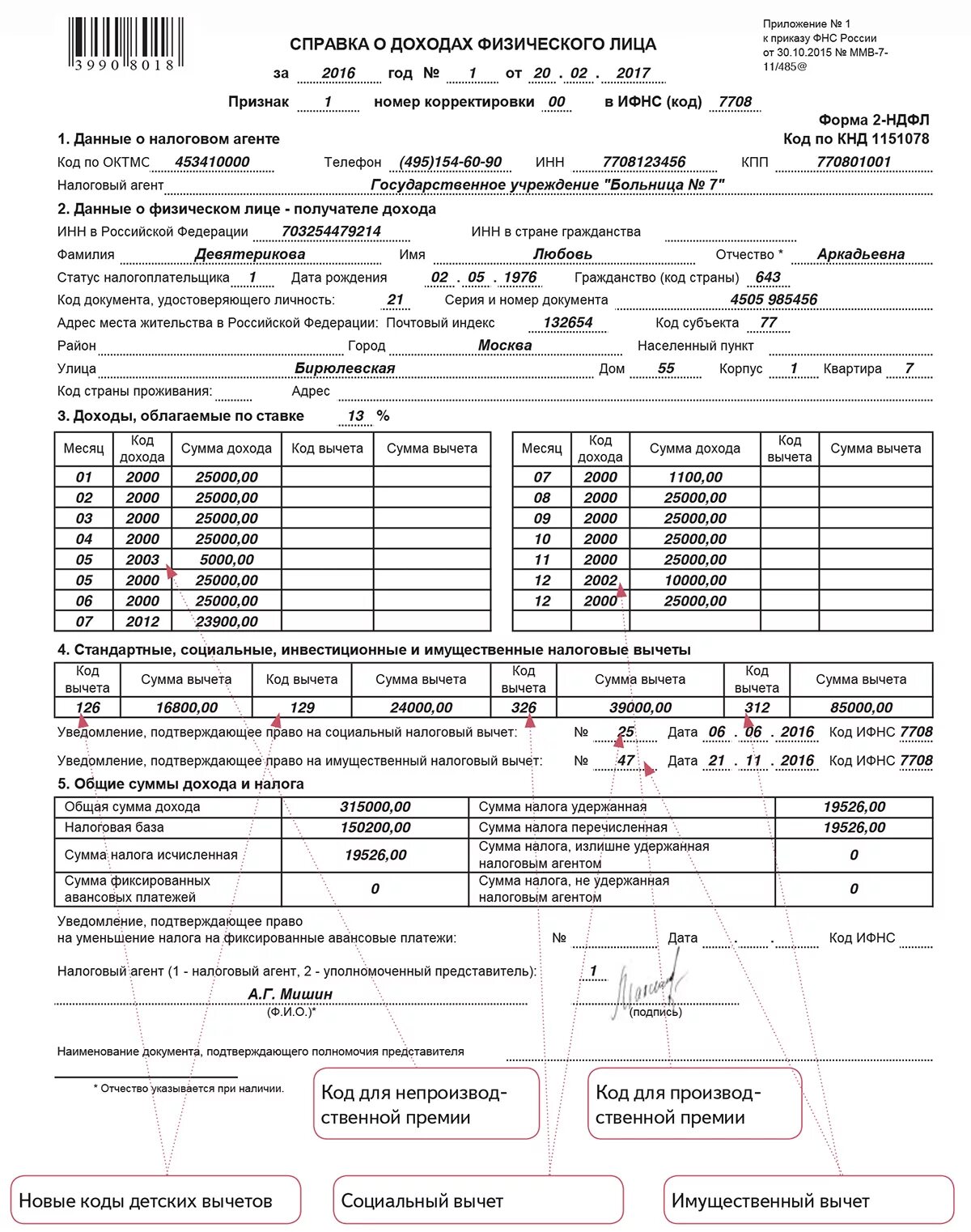 2 ндфл разделы. Справка о доходах физического лица форма 2-НДФЛ. Образец справки 2 НДФЛ С больничным. 2 НДФЛ справка образец для гражданства. Справка 2 НДФЛ образец заполнения для банка.