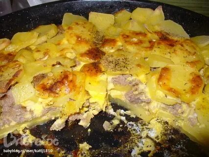 Картошка с фаршем и молоком
