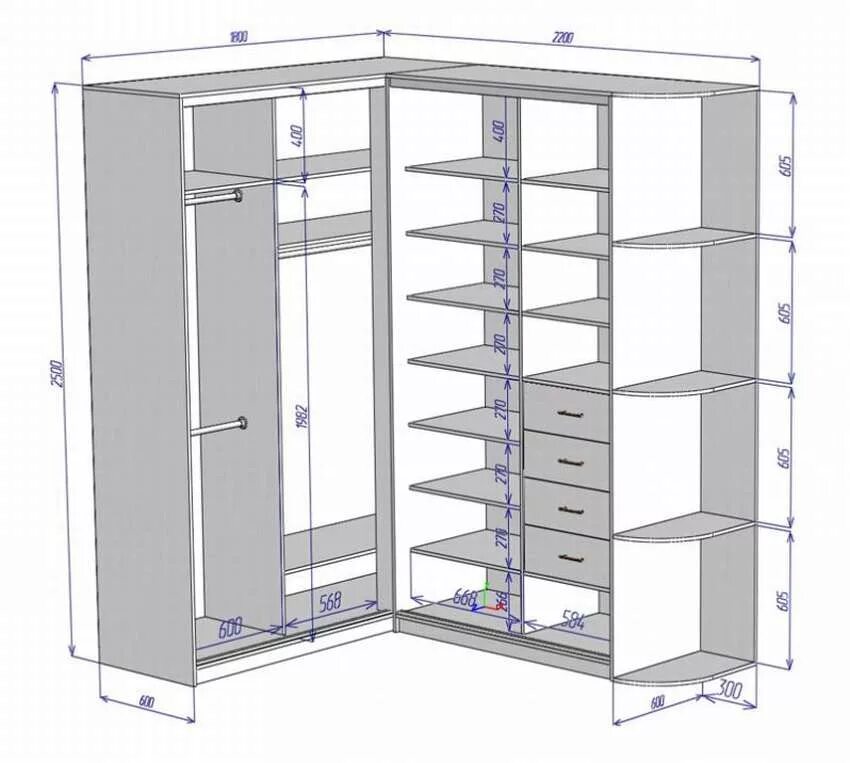 Шкафы размеры фото. Угловой шкаф чертеж pro100. Угловой шкаф 1800х1800. Угловой шкаф 1400х1400 чертеж. Угловой шкаф купе наполнение.