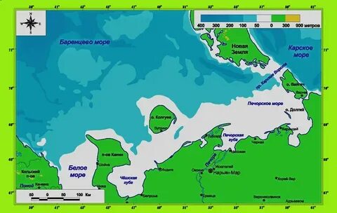 Глубина моря баренцево
