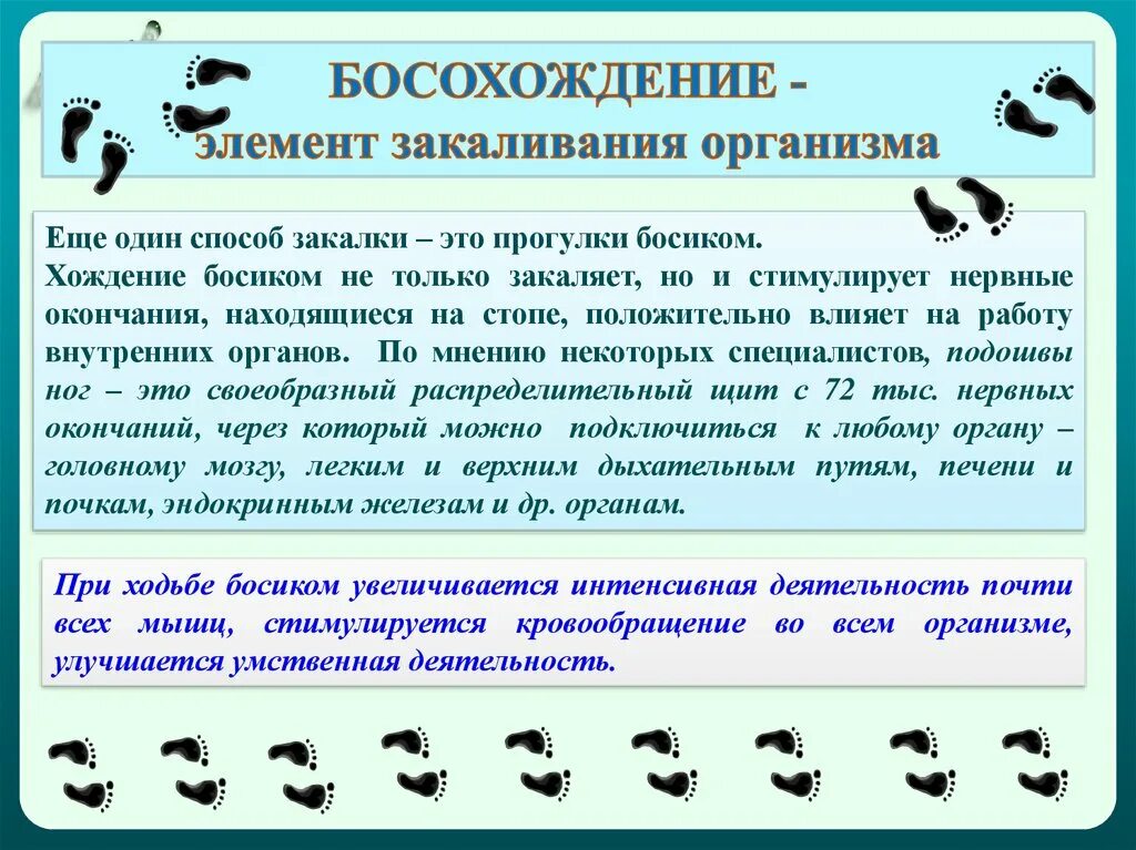 Элемент закаливания. Босохождение- элемент закаливания организма. Хождение босиком закаливание. Босохождение консультация для родителей. Памятка ходить босиком полезно.