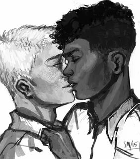 dean and seamus, first kiss Harry potter fan art, Harry potter love.