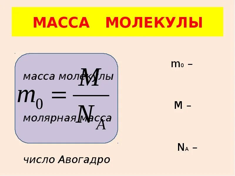 Масса молекулы m0