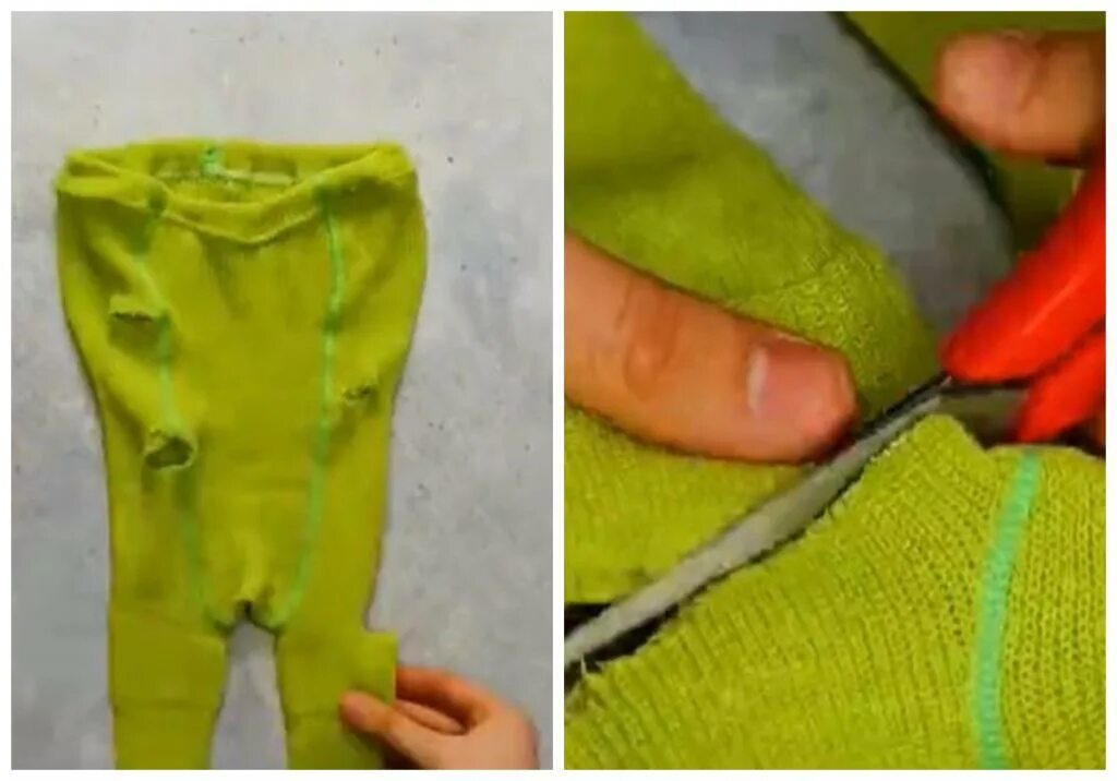 Необычные колготки. Дырявые колготки. Разрезанные колготки. Старые капроновые колготки. Колготки с рваным эффектом.