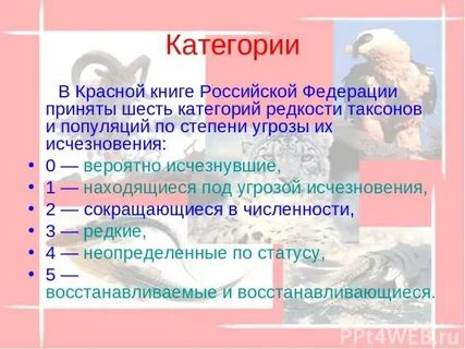 Категории редкости красной книги