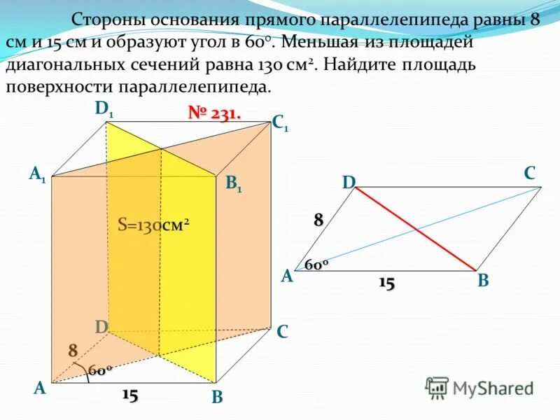 Прямые образуют квадрат найдите площадь