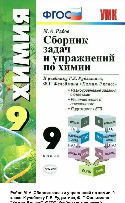 Тесты по химии рябов. Рябова сборник упражнений по химии 9 класс. Сборник задач и упражнений по химии: 8-9 классы м.а. Рябова. Сборник заданий по химии 9 класс. Сборник задач по химии 9 класс.