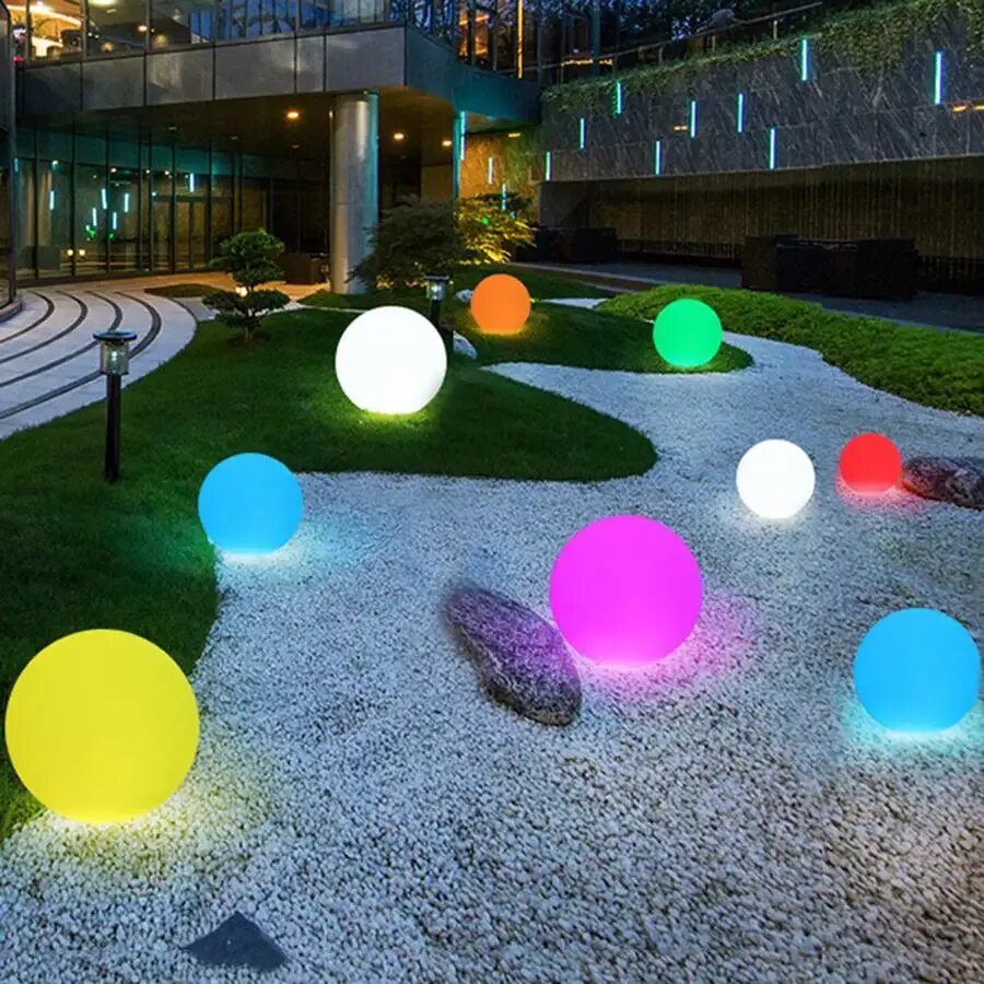 Led RGB Outdoor Lamp Garden Light Lawn Lamp Waterproof. Световые шары для ландшафта. Шары светильники для сада. Светящиеся шары для сада.