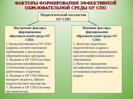 Факторы образовательной среды
