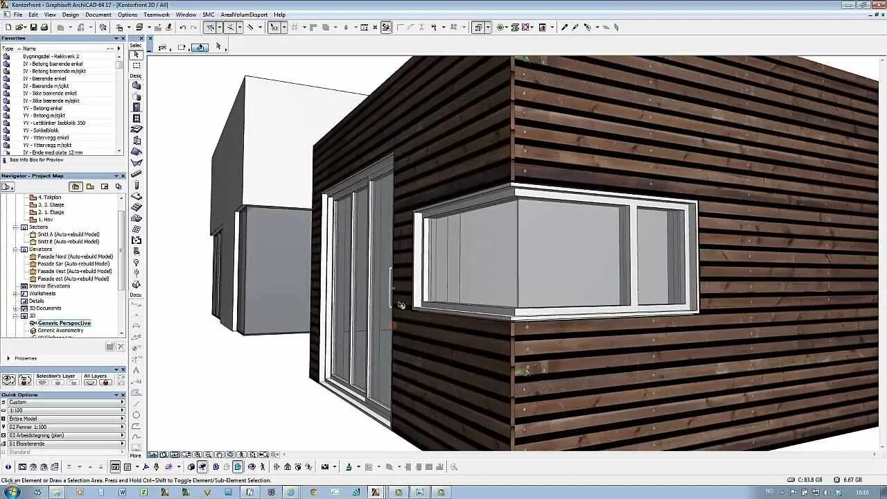 Archicad стены