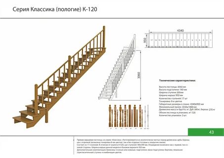 Деревянная лестница на второй этаж чертеж