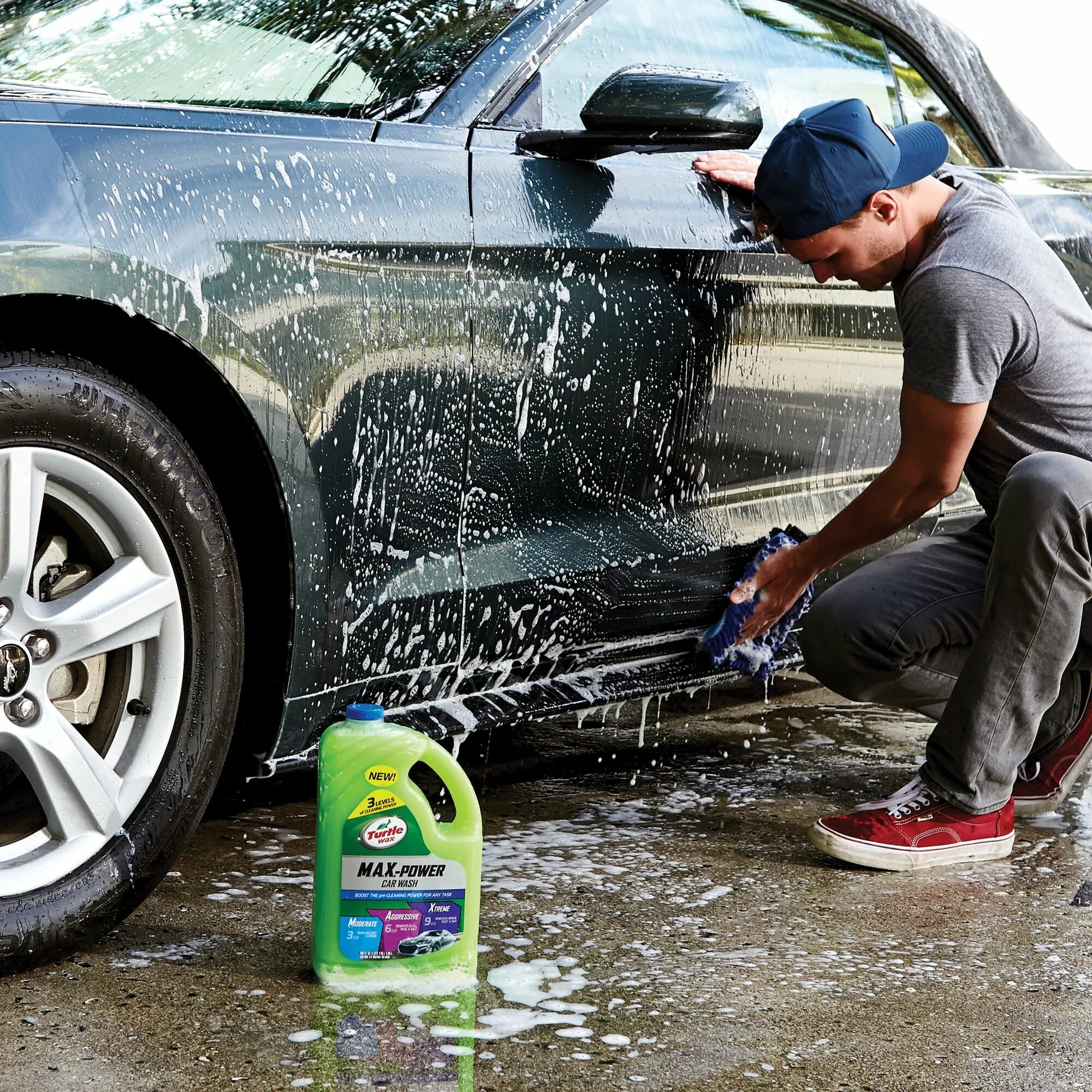 His car was washed is washed