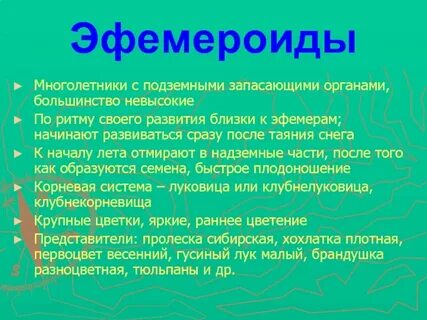 Эфемероиды это