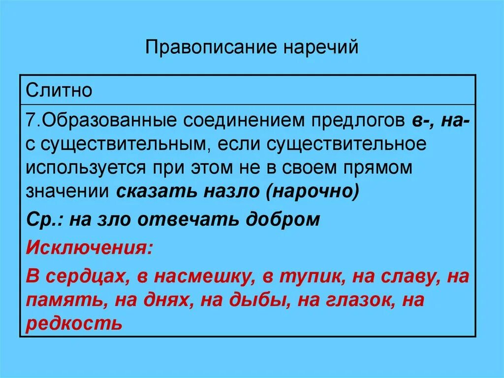 Четверо наречие. Правописание наречий. Как пишутся наречия. Способы написания наречий. Исключения в написании наречий.