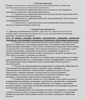 Должностная инструкция технического директора