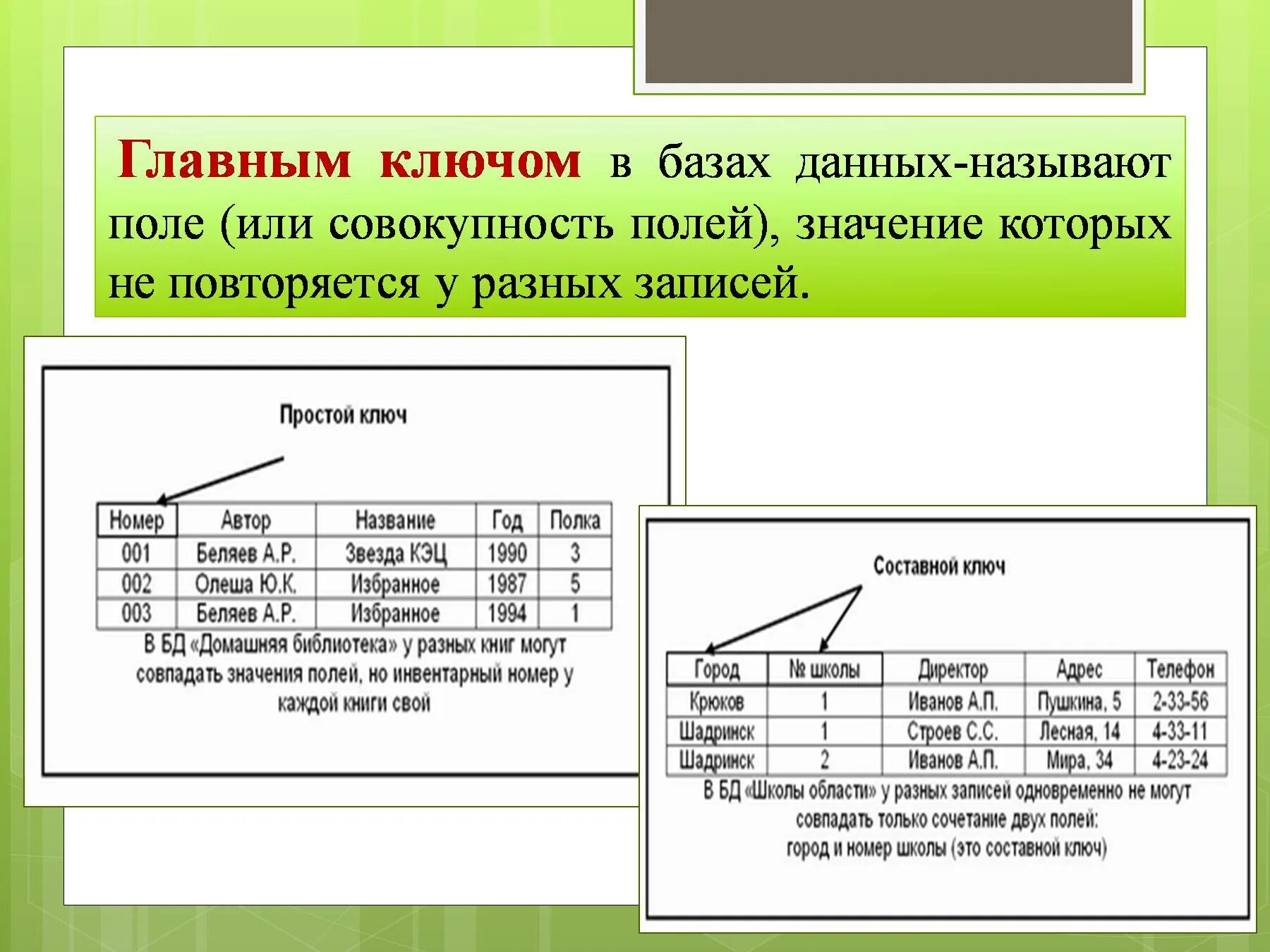 Составной первичный ключ в базе данных. Составной ключ реляционной БД. Поле в базе данных это. Ключи в базе данных в БД.