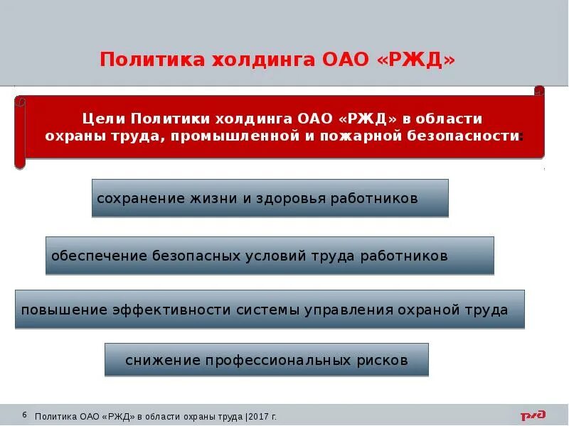 Ооо область безопасности. Система управления охраной труда в ОАО. Политика ОАО РЖД В области охраны труда. Целиа в области охраны труда. Основные задачи охраны труда в ОАО РЖД.