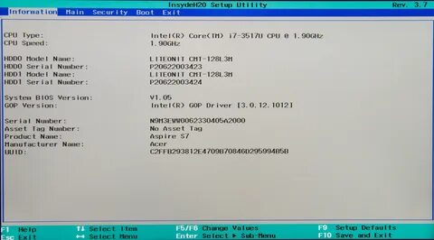 Setup utility rev 3.7