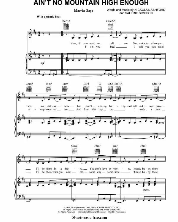 High enough текст. Aint no Mountain High enough Ноты. Ain't no Mountain High enough Ноты для фортепиано. Ain’t no Mountain High enough Ноты. Ain't no Mountain High enough Marvin Gaye, Tammi Terrell.