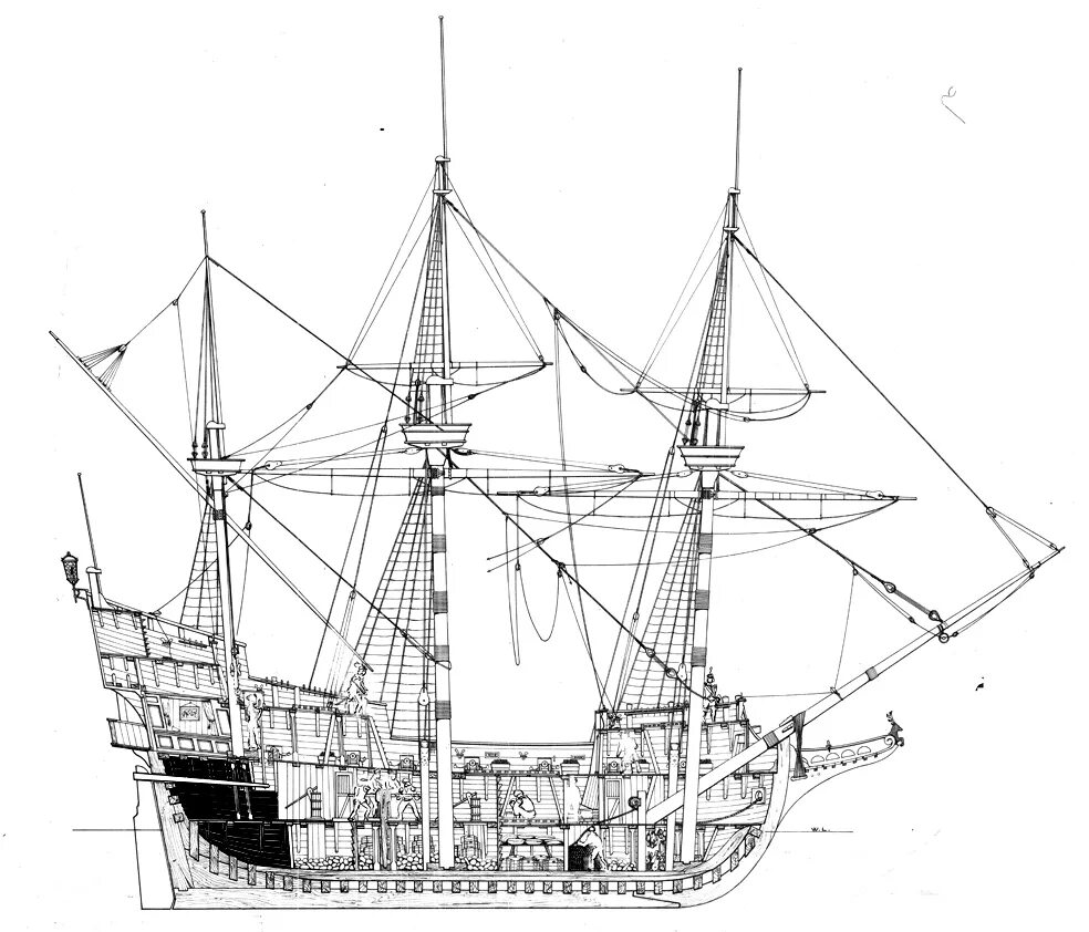 Карта фрегата. Галеон Золотая Лань чертежи. Галеон Дрейка. Золотая Лань корабль Дрейка чертежи. Голден хинд Галеон.