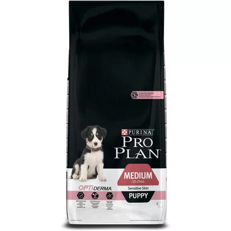 Корм pro plan с лососем для собак. Purina Pro Plan Medium Puppy sensitive Skin. Пурина Проплан для собак средних пород. Проплан для щенков средних пород с ягненком. Purina Pro Plan для щенков.