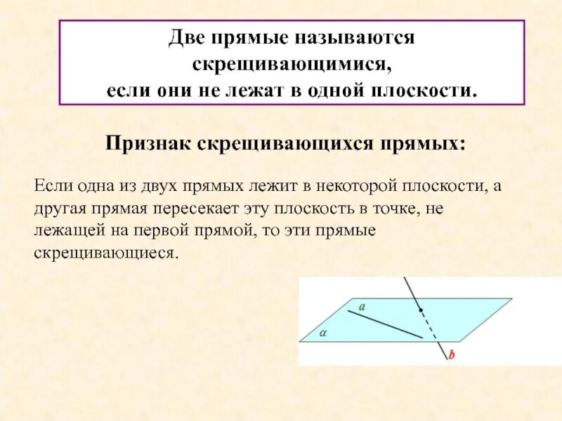 Называются скрещивающимися если