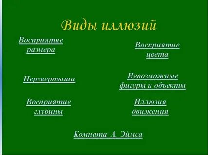 Иллюзии восприятия особенности возникновения и виды
